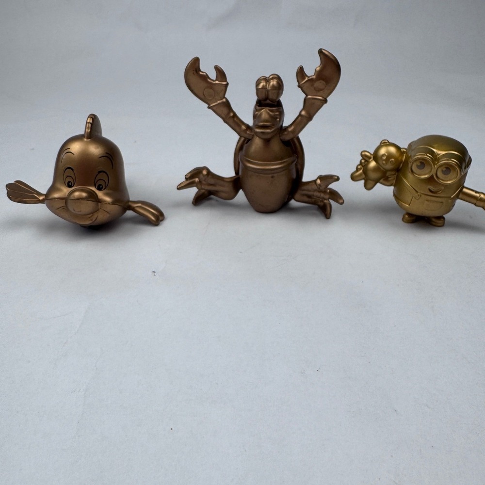 Little Mermaid Mcdonalds Happy Meal Toys Golden Sebastian Flounder & Minion
